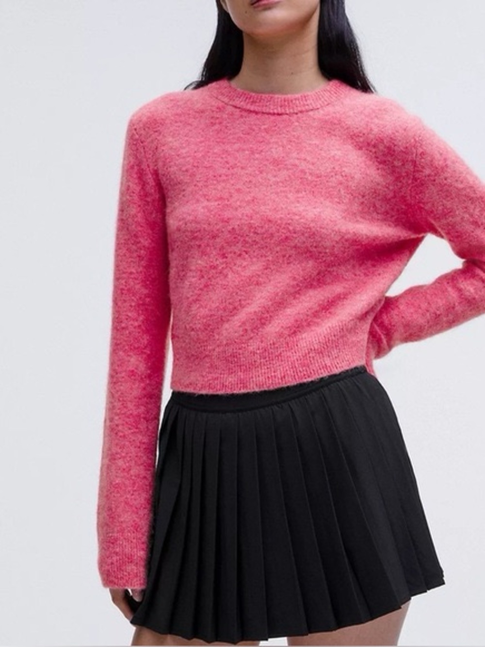 Women Lululemon Alpaca WoolBlend Cropped Sweater Heathered Chroma Pink size xs